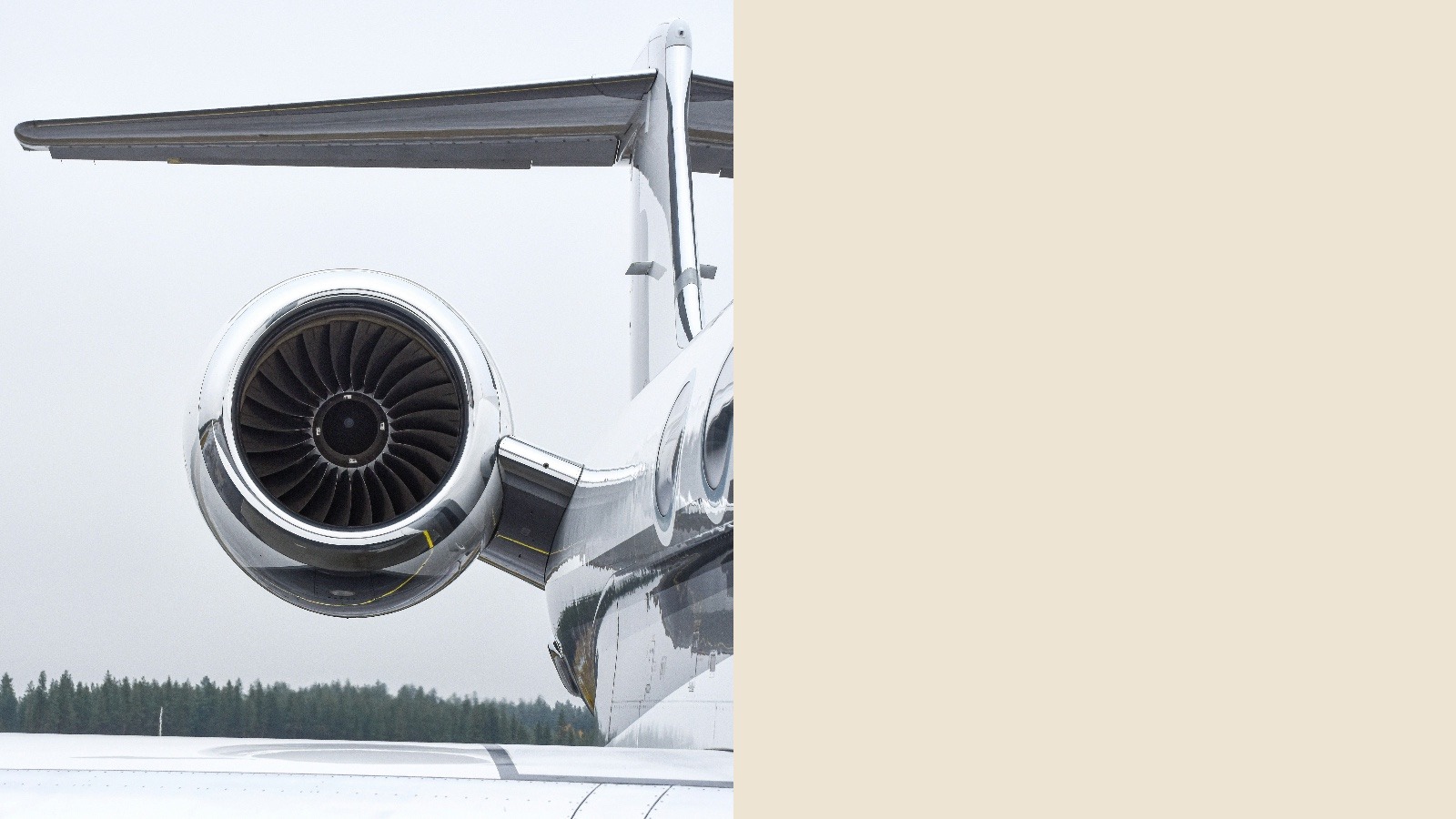 Private jet engine and contact information for Chris Beane